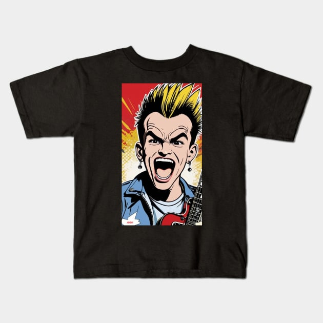 Punk Snarl Kids T-Shirt by AdeGee